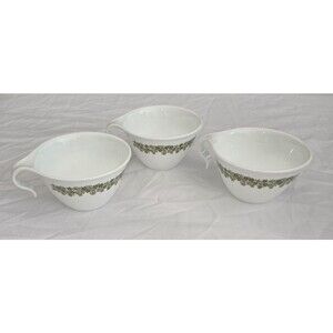 Set of 3 - Vintage Corelle Spring Blossom Crazy Daisy Coffee Cups Hook Handles